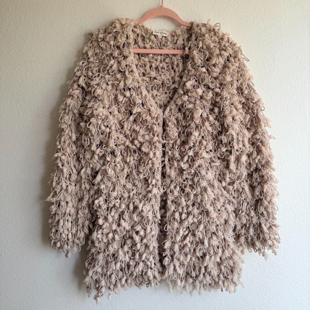 Aaron & Amber Fuzzy Loop Knit Boho Cardigan Sweat… - image 2